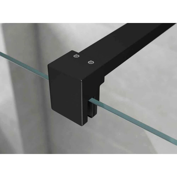 Душевая перегородка Ambassador Walk-in 110 см 15031234 с кронштейном (стекло 8 мм) чёрный/прозрачное - фото 4