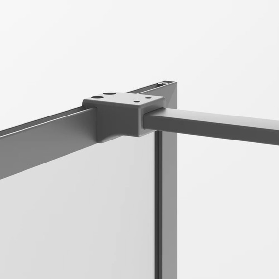 Душевая перегородка Ambassador Walk-in 80 см 15031242 с кронштейном, чёрный/прозрачное - фото 4