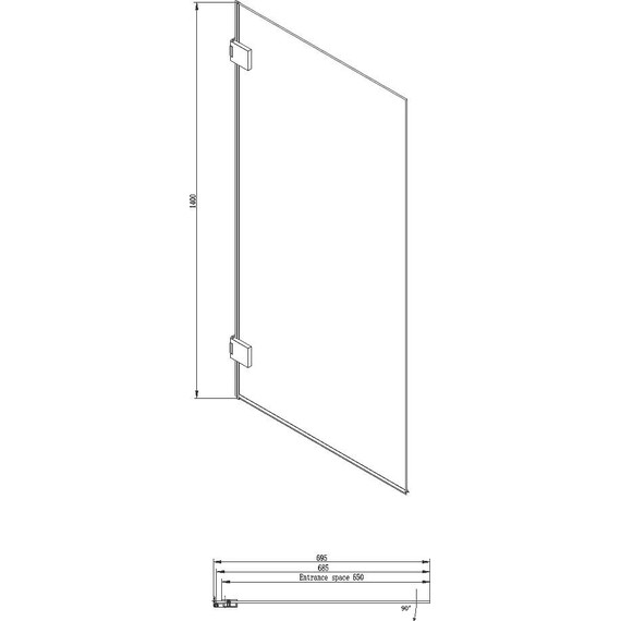 Шторка для ванны Ambassador Bath Screens 700х1400 мм 16041101, хром/прозрачное - фото 5