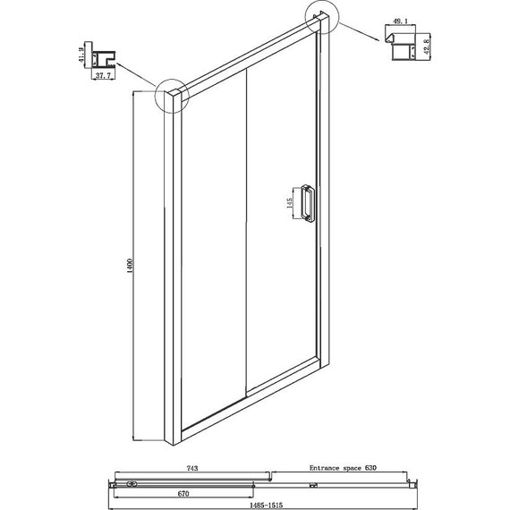 Шторка для ванны Ambassador Bath Screens 1500х1400 мм 16041104, хром/прозрачное - фото 3