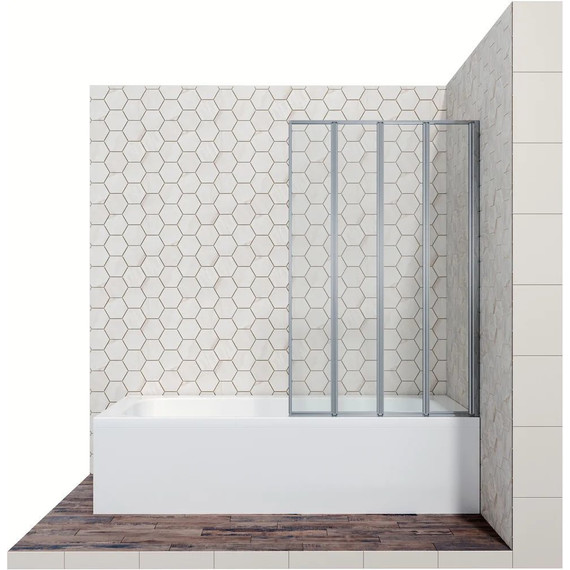 Шторка для ванны Ambassador Bath Screens 900х1400 мм 16041110R R, хром/прозрачное - фото 