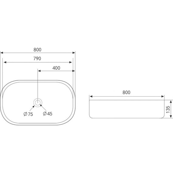 Раковина-чаша Abber Bequem 80 см AC2110MLG, светло-серый матовый - фото 5