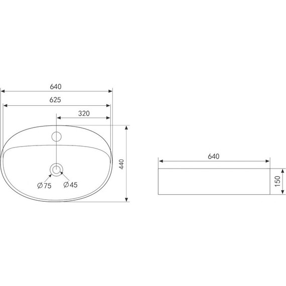 Раковина-чаша Abber Bequem 64 см AC2112MW, белый матовый - фото 4