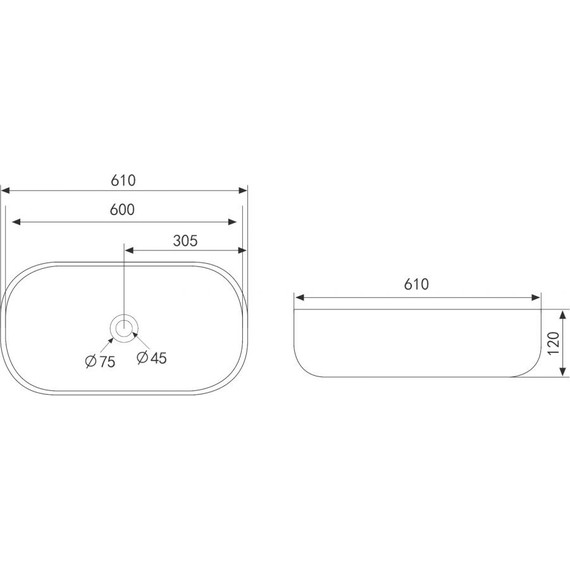 Раковина-чаша Abber Rechteck 61 см AC2209 - фото 5