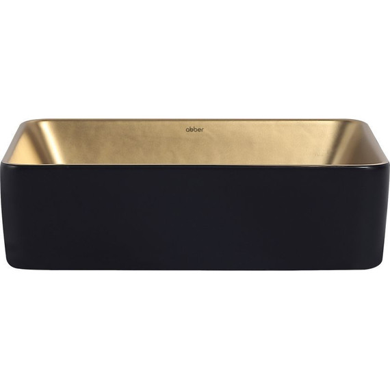 Раковина-чаша Abber Rechteck 48 см AC2212BG, золото матовое/черный - фото 3
