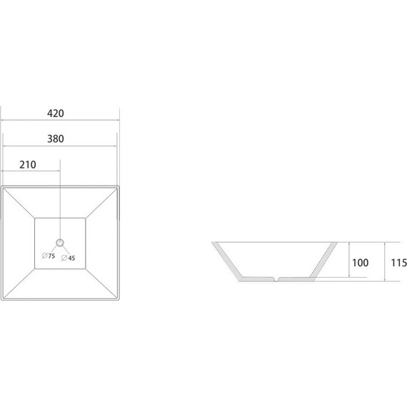 Раковина-чаша Abber Rechteck 42 см AC2214 - фото 5