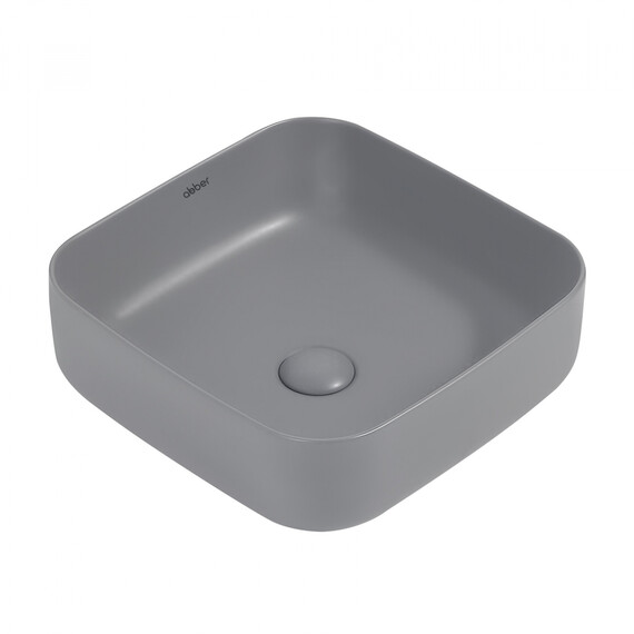 Раковина-чаша Abber Rechteck 38 см AC2211MG, серый матовый - фото 