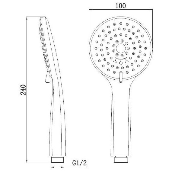Ручной душ BelBagno BB-D1C5, сатин - фото, картинка 2 Ручной душ BelBagno BB-D1C5, сатин - фото 2