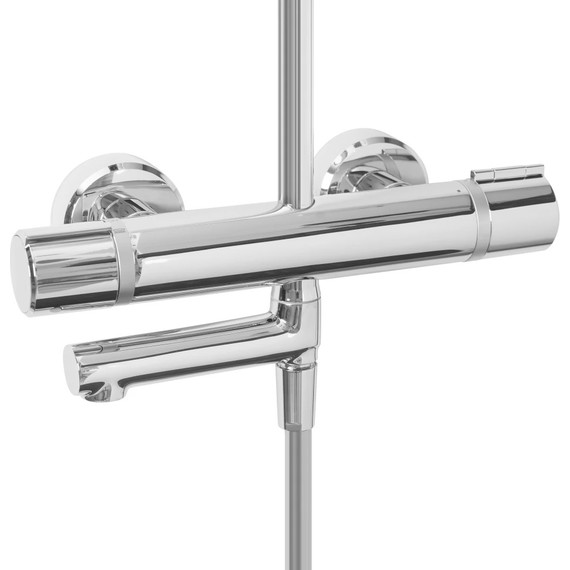 Душевая стойка с термостатом Jacob Delafon Atom E26238-CP - фото, картинка 4 Душевая стойка с термостатом Jacob Delafon Atom E26238-CP - фото 4