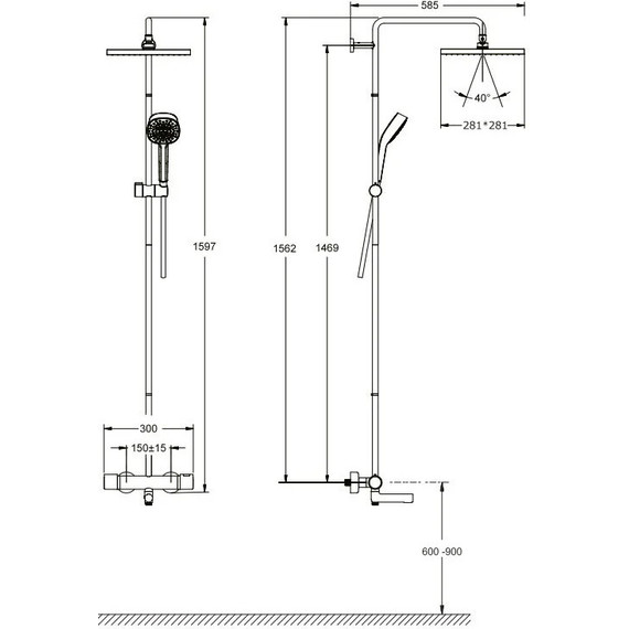 Душевая стойка с термостатом Jacob Delafon Atom E26238-CP - фото, картинка 7 Душевая стойка с термостатом Jacob Delafon Atom E26238-CP - фото 7