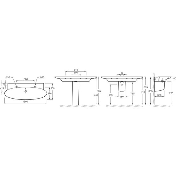 Тумба подвесная с раковиной Jacob Delafon Presquile 130 см EB1105-V13, палисандр - фото 3