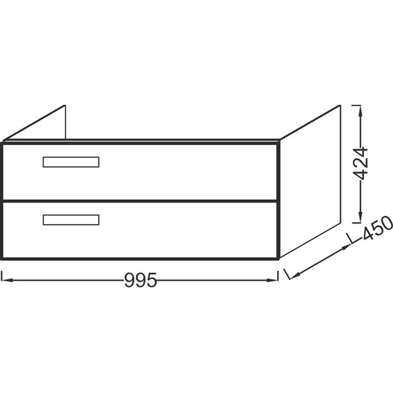 Тумба подвесная с раковиной Jacob Delafon Rythmik 100 см EB1304-G1C, белый глянцевый - фото 4