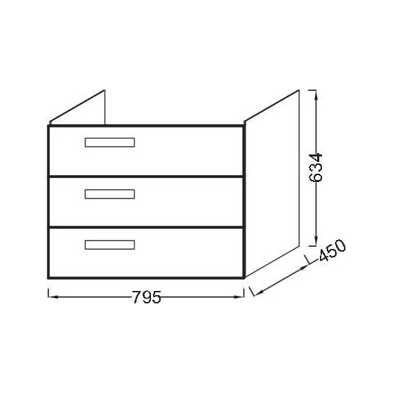 Тумба подвесная с раковиной Jacob Delafon Rythmik 80 см EB1309-E70, арлингтонский дуб - фото 4
