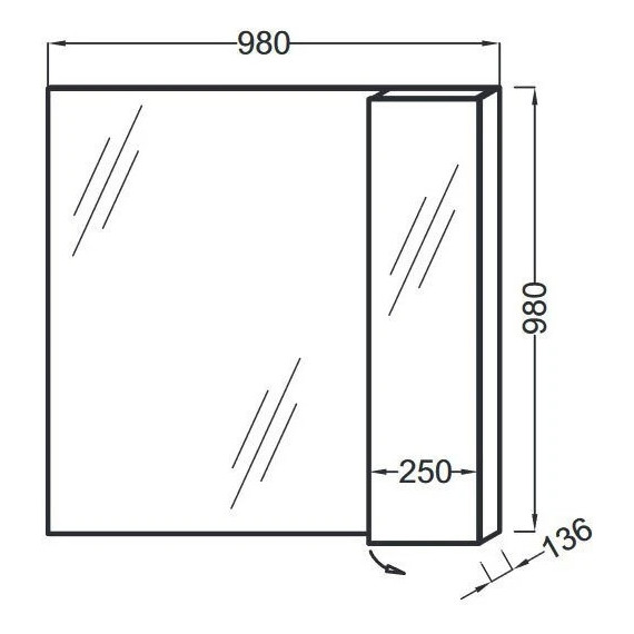 Зеркало-шкаф Jacob Delafon Soprano 98 см EB1337-NF - фото 2