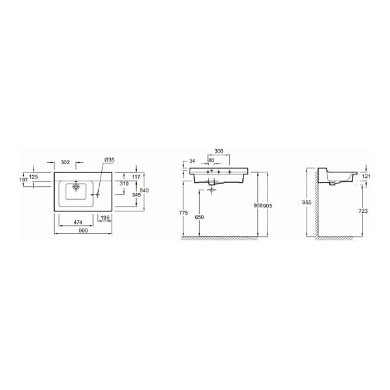 Раковина мебельная Jacob Delafon Soprano 80 см EXL122-00 - фото 2