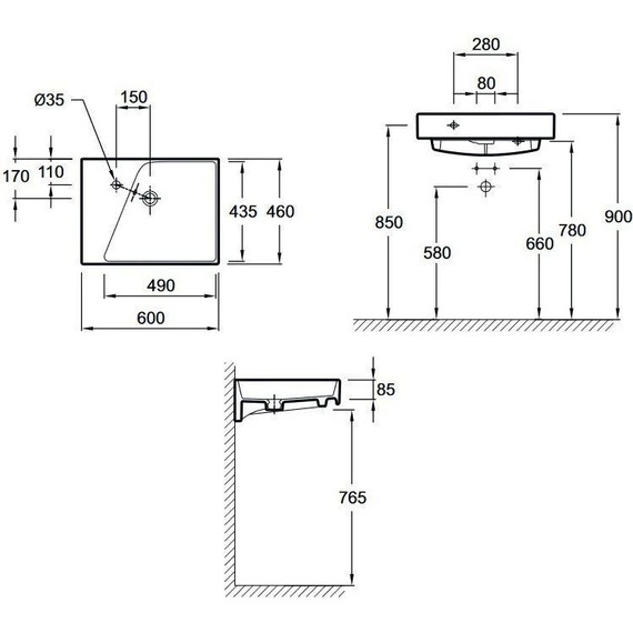 Тумба подвесная с раковиной Jacob Delafon Rythmik 60 см EB1301-E10, квебекский дуб - фото 3