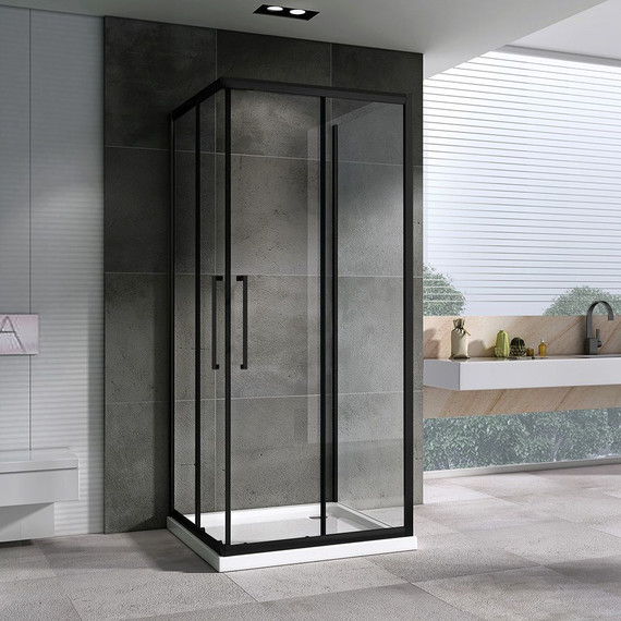 Душевое ограждение Abber Schwarzer Diamant 90х90 см AG02090BH-S90B, черный/прозрачное - фото 2
