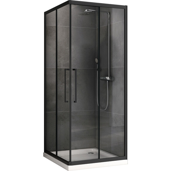 Душевое ограждение Abber Schwarzer Diamant 90х90 см AG02090BH, черный/прозрачное - фото 