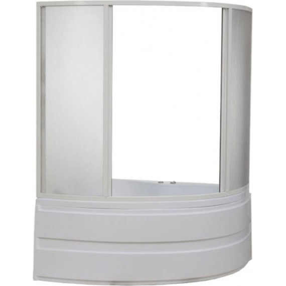 Шторка для ванны Bas Алегра 1500х1450 мм, белый/матовое (пластик) - фото 2