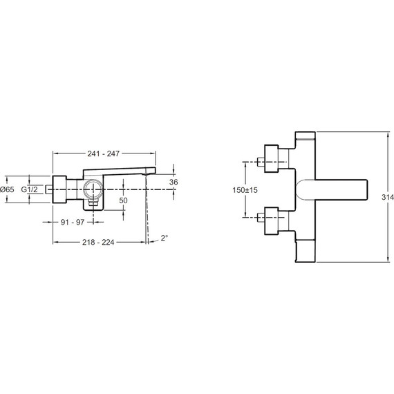 Смеситель для ванны Jacob Delafon Composed E73095-CP - фото 2