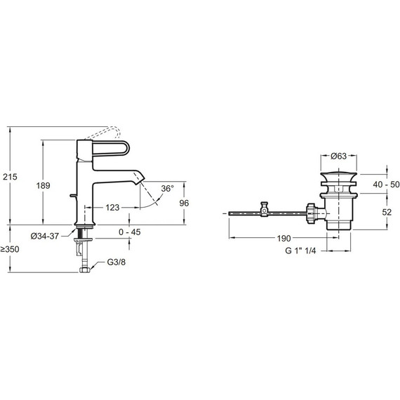Смеситель для раковины Jacob Delafon Odeon Rive Gauche E21028-CP-00, белый матовый/хром - фото 3