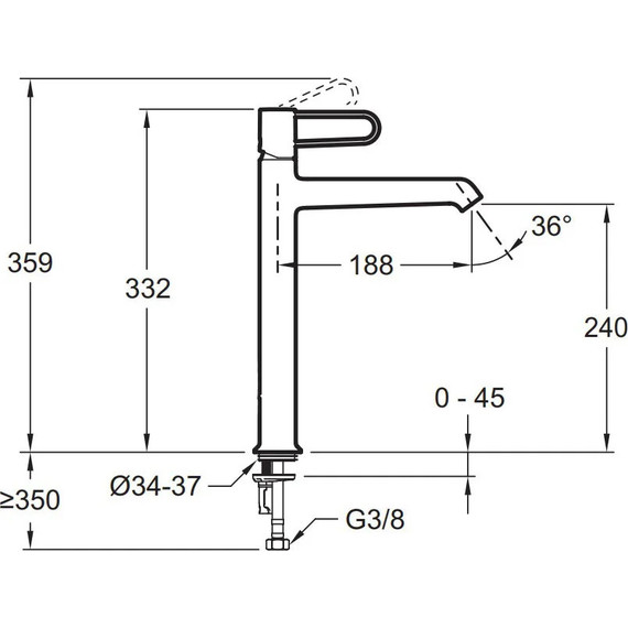 Смеситель для раковины высокий Jacob Delafon Odeon Rive Gauche E21031-CP-CP - фото 3
