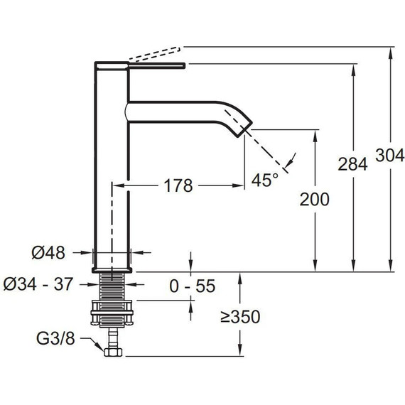 Смеситель для раковины высокий Jacob Delafon Grands Boulevards E77959-4AND-CP - фото 3