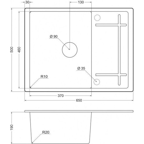 Кухонная мойка Emar EMQ-1650.Q, алмаз, Цвет производителя: алмаз - фото 2