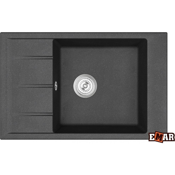 Кухонная мойка Emar EMQ-1780.Q, оникс, Цвет производителя: оникс - фото 
