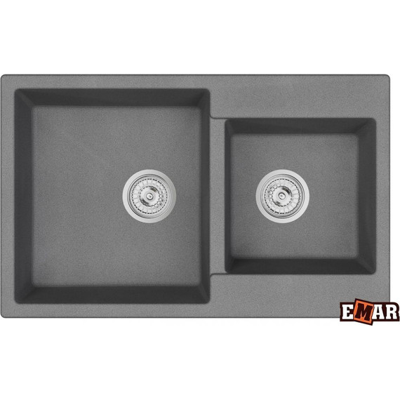 Кухонная мойка Emar EMQ-2800.Q, антрацит, Цвет производителя: антрацит - фото 
