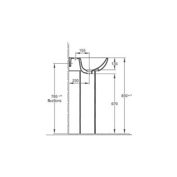 Пьедестал Jacob Delafon Odeon Up 18565G-00 - фото 2