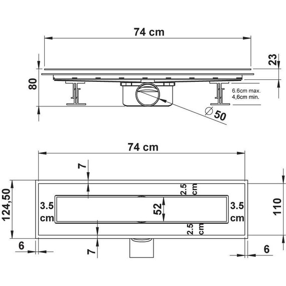 Трап Vincea Say Anzer Duz 70 см SAY.72.2.70.STN, сатин, Цвет производителя: сатин, Размер трапа: 700 - фото 5