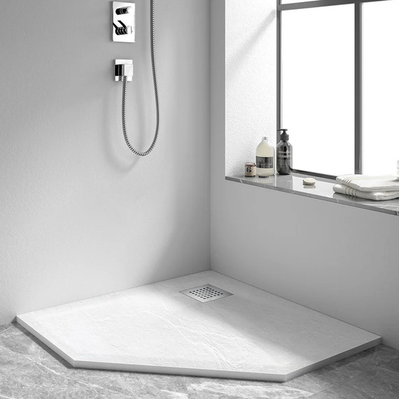 Поддон каменный Vincea 90х90 см VST-4SP9090W, белый матовый - фото 2