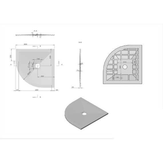 Поддон каменный Vincea 80х80 см VST-4SQ8080W, белый матовый - фото 6