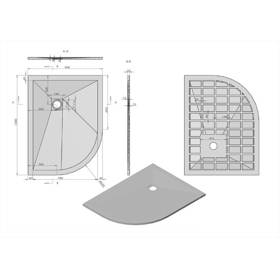 Поддон каменный Vincea 120х90 см VST-4SQ9012W-L, белый матовый - фото 5