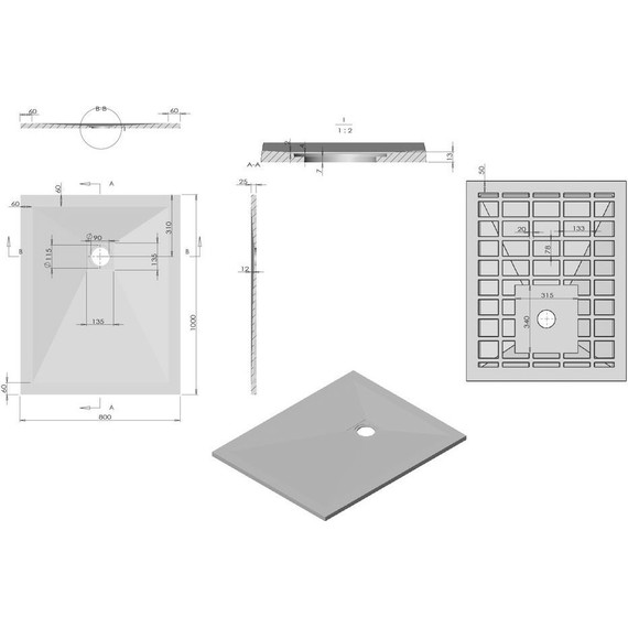 Поддон каменный Vincea 100х80 см VST-4SR8010W, белый матовый - фото 5