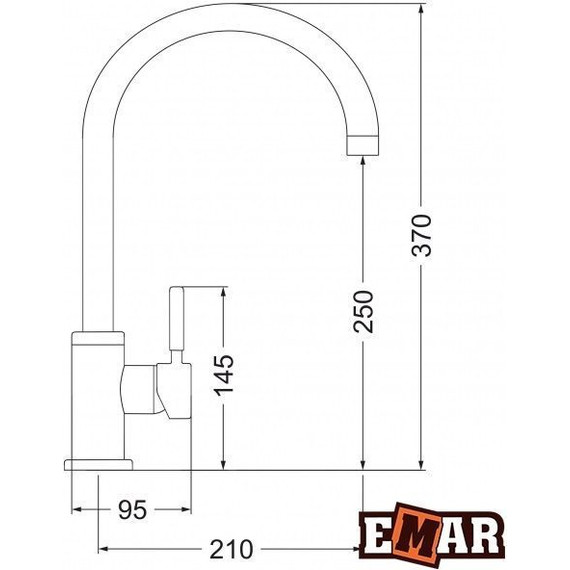 Смеситель для кухни Emar EC-3004, морион, Цвет производителя: морион - фото 2