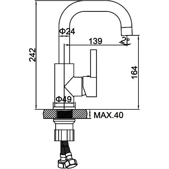 Смеситель для раковины Ledeme L1099W, белый - фото 6