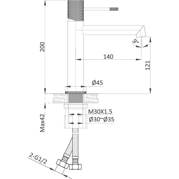 Смеситель для раковины Vincea Desire VBF-1D1MB, черный матовый - фото, картинка 8 Смеситель для раковины Vincea Desire VBF-1D1MB, черный матовый - фото 8