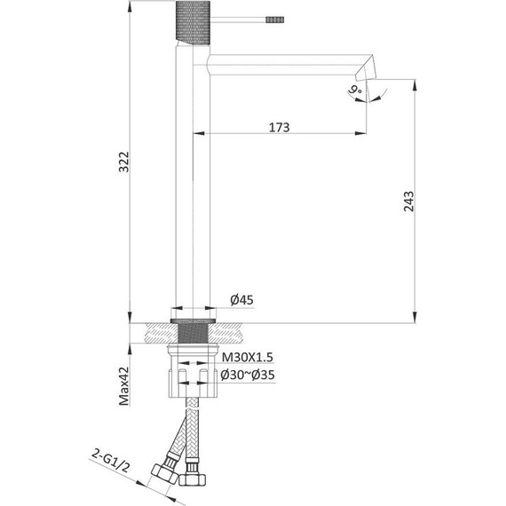 Смеситель для раковины высокий Vincea Desire VBF-1D2GM, вороненая сталь - фото 3