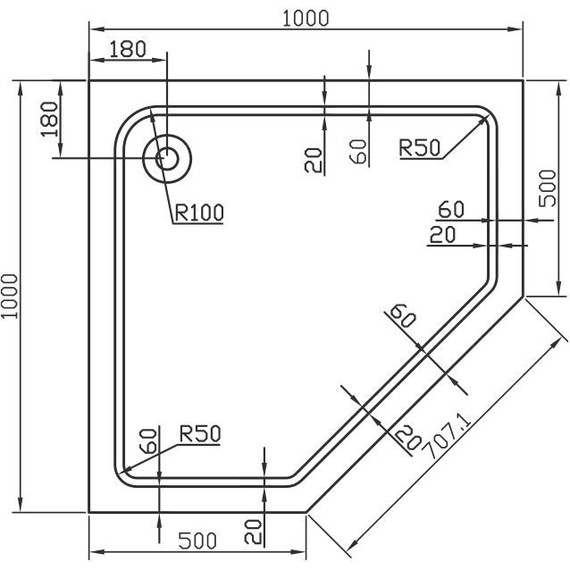 Поддон акриловый Vincea 100х100 см VST-2AP-1010 - фото 3