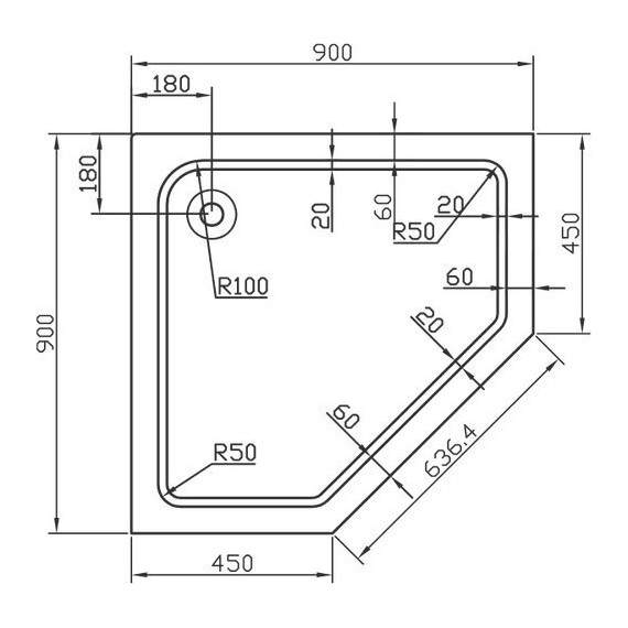 Поддон акриловый Vincea 90х90 см VST-2AP-9090 - фото 3