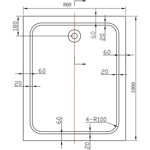 Поддон акриловый Vincea 100х80 см VST-2AR-8010 - фото 3