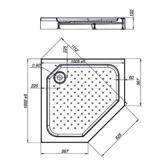 Поддон акриловый Vincea 100х100 см VST-3AP-1010 - фото 2