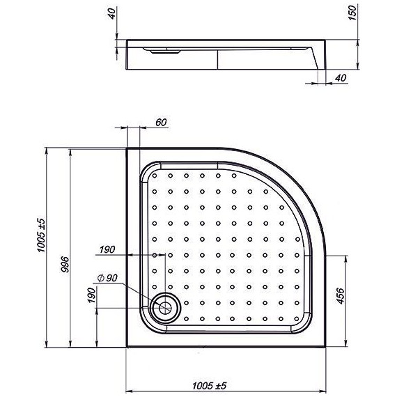 Поддон акриловый Vincea 100х100 см VST-3AQ-1010 - фото 2