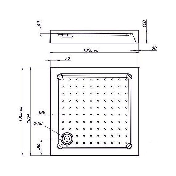 Поддон акриловый Vincea 100х100 см VST-3AS-1010 - фото 2