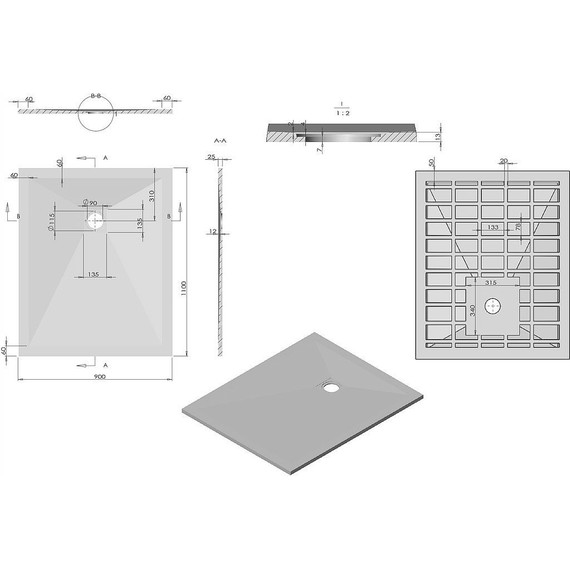 Поддон каменный Vincea 110х90 см VST-4SR9011G, серый - фото 5
