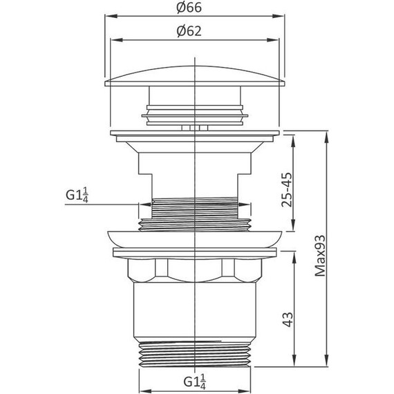 Донный клапан Vincea DPU-1B01MB, черный матовый - фото 2