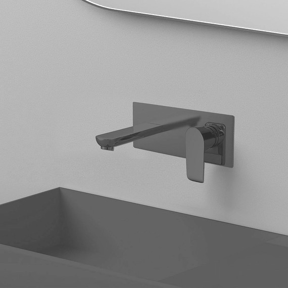 Смеситель для раковины настенный Vincea Esse VBFW-1E1MB, черный матовый - фото 2