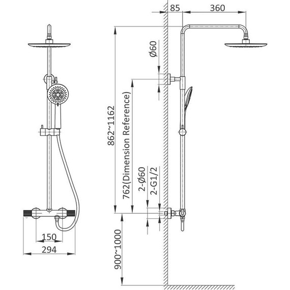 Душевая стойка с термостатом Vincea Desire VSFS-1D0TCH - фото 9